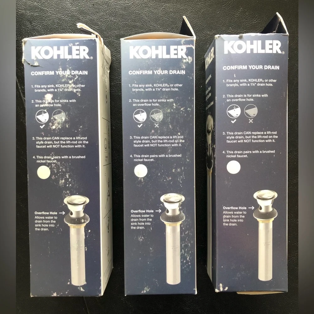 Kohler Vibrant Brushed Nickel Clicker Drain with Overflow - Brushed Nickel (3).
